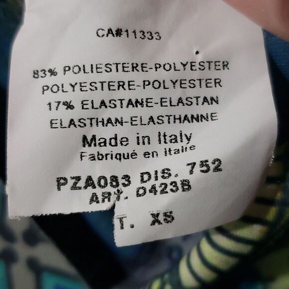 Animapop XS Small Long Sleeve Blue Print Asymmetrical Neckline Reversible Dress - Picture 11 of 16